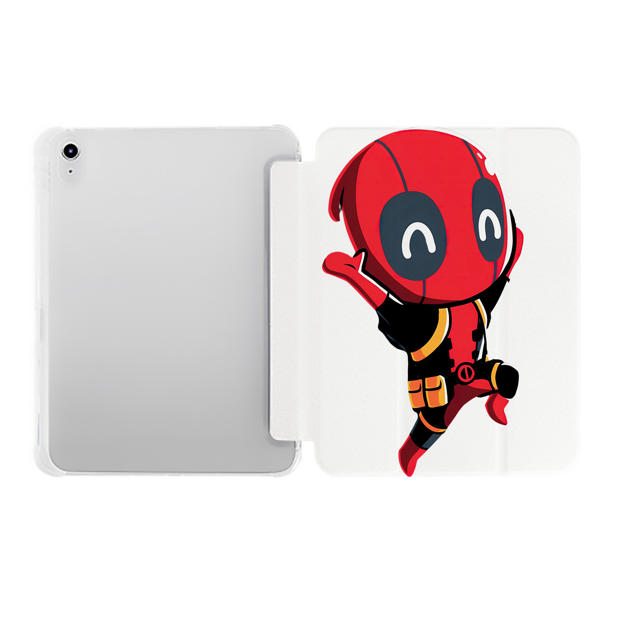 （画像用） Deadpool デッドプール IPad ケース ペン収納付き 三つ折りスタンド PUレザー×シリコン 対応機種9.5/10.5/10.9インチ
